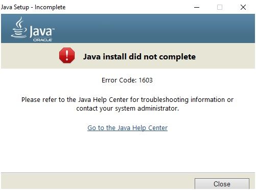 Java_Install_Did_Not_Complete